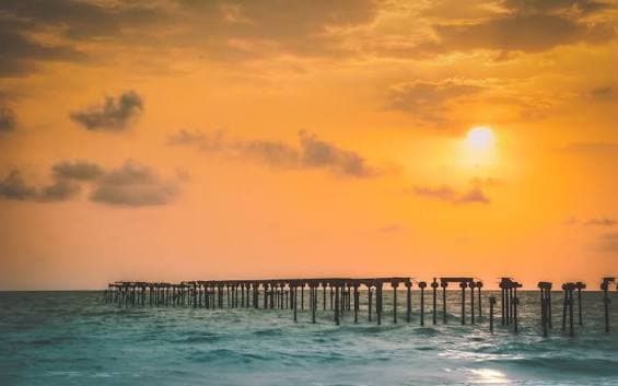 Alappuzha beach along the Arabian Sea