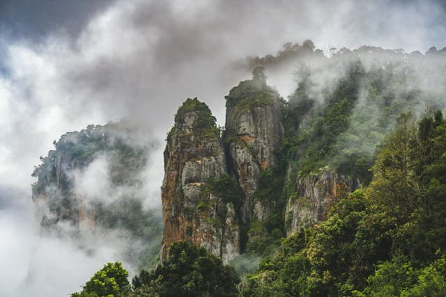 Tall rock formations at Pillar Rocks